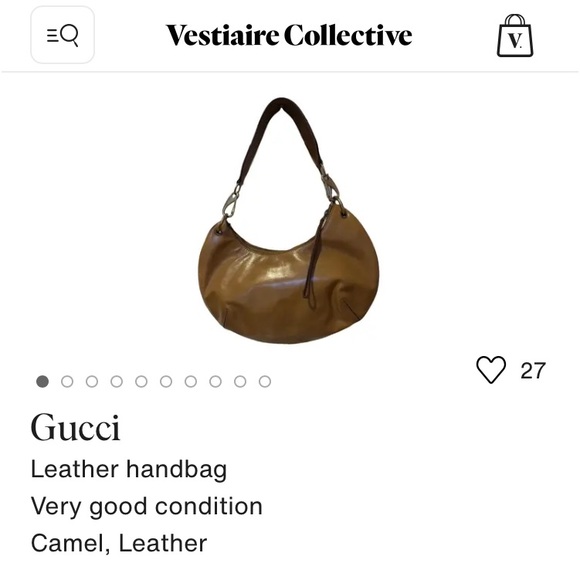 Authentic Vintage Gucci leather crescent hobo shoulder bag - Picture 11 of 12